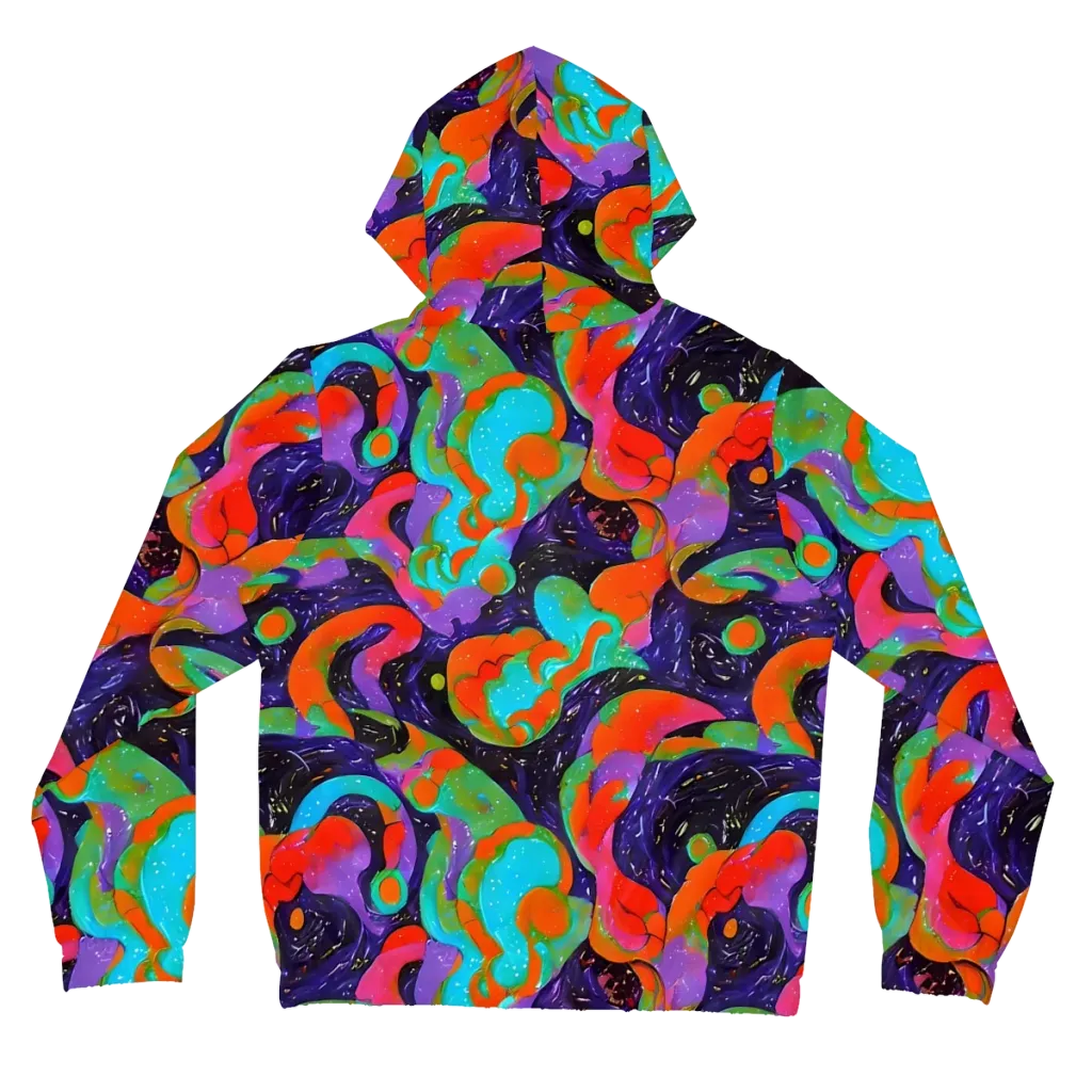Indigo Citrus Riot on Women's Full-Zip Hoodie — Back