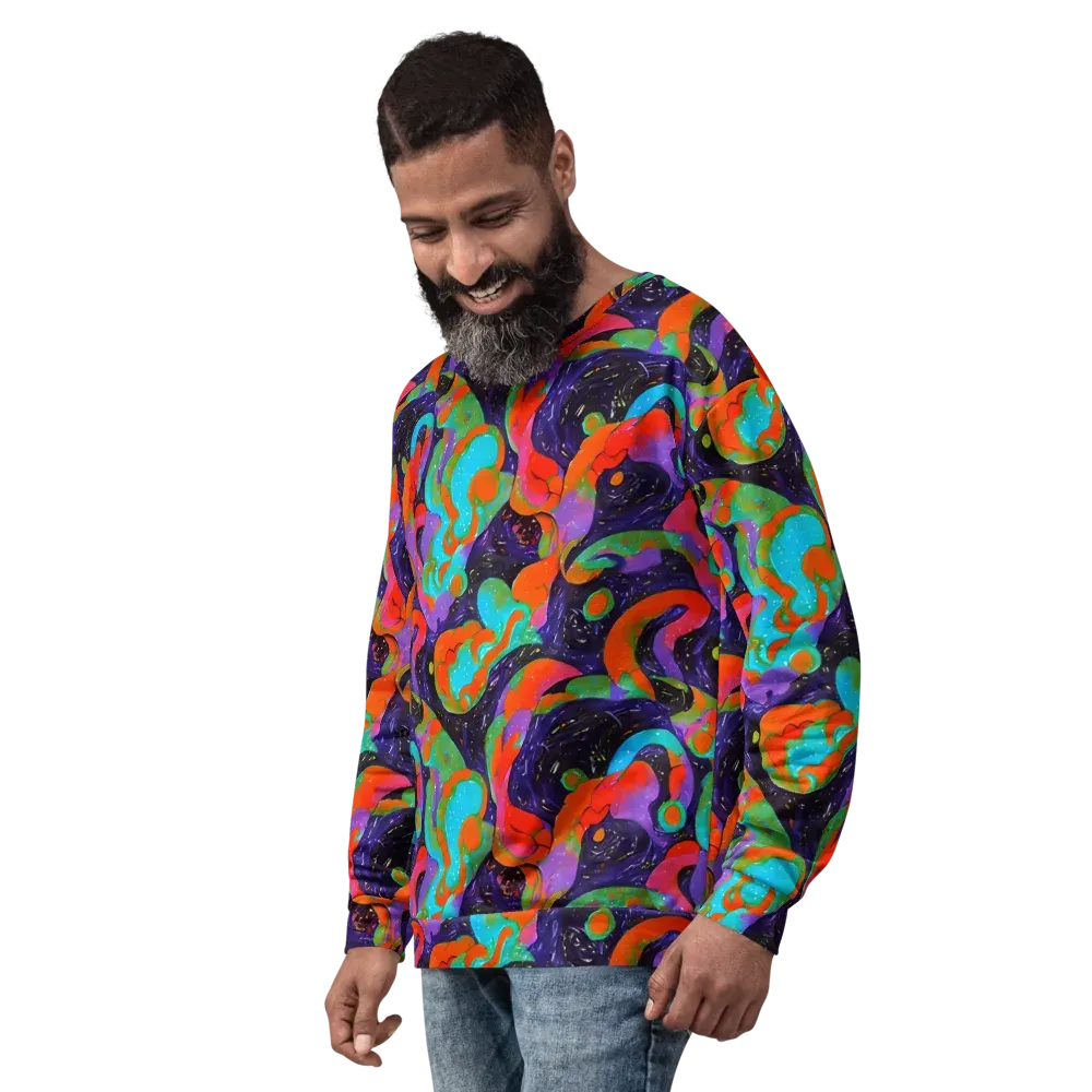 Indigo Citrus Riot on Sweatshirt — Left Front