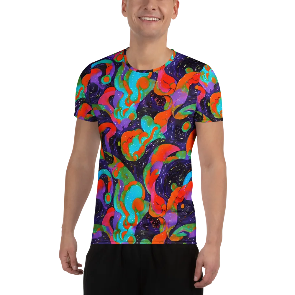 Indigo Citrus Riot on Men's Athletic T-Shirt — Front