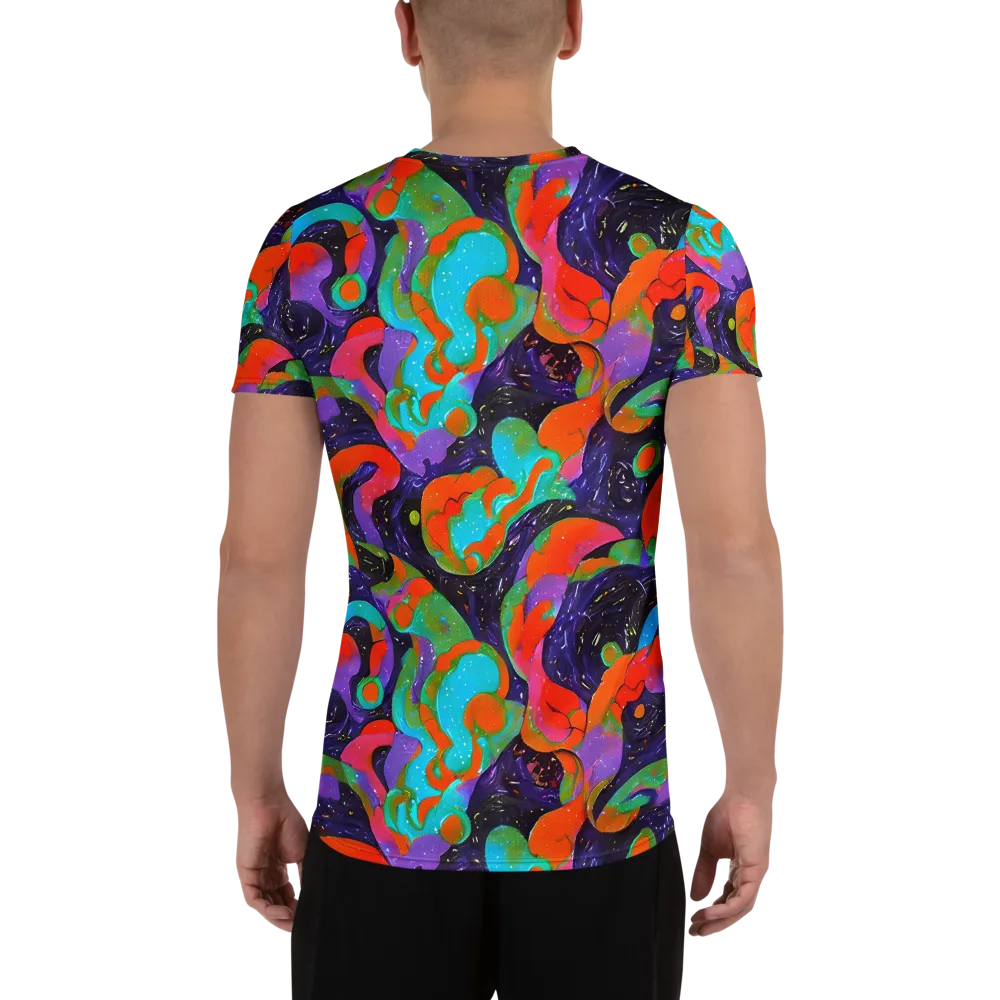 Indigo Citrus Riot on Men's Athletic T-Shirt — Back