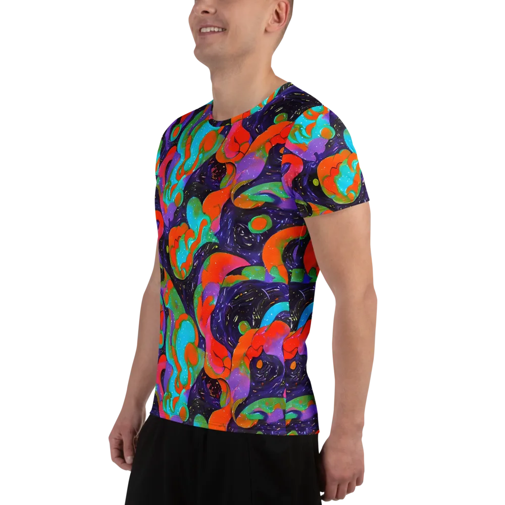 Indigo Citrus Riot on Men's Athletic T-Shirt — Left