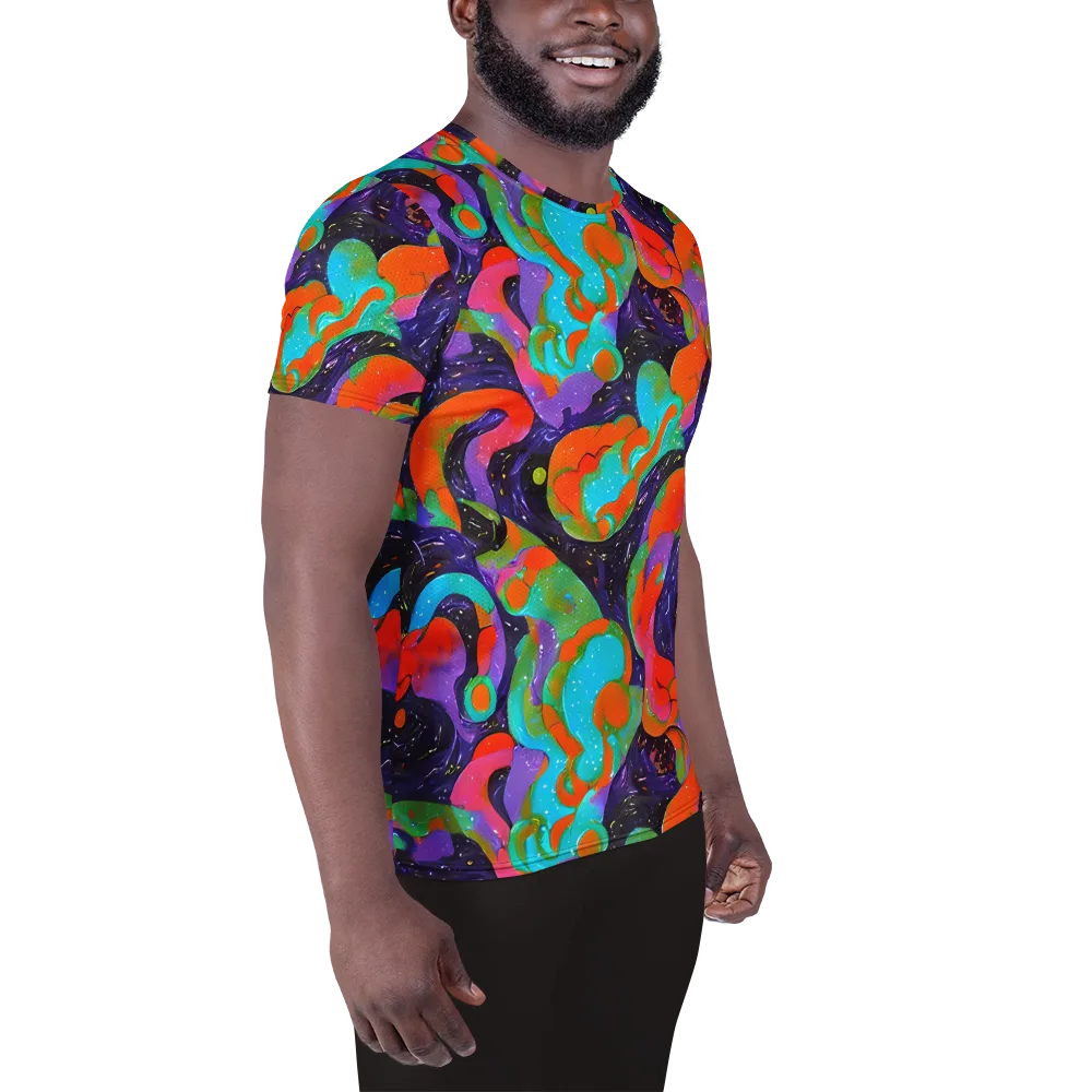 Indigo Citrus Riot on Men's Athletic T-Shirt — Right