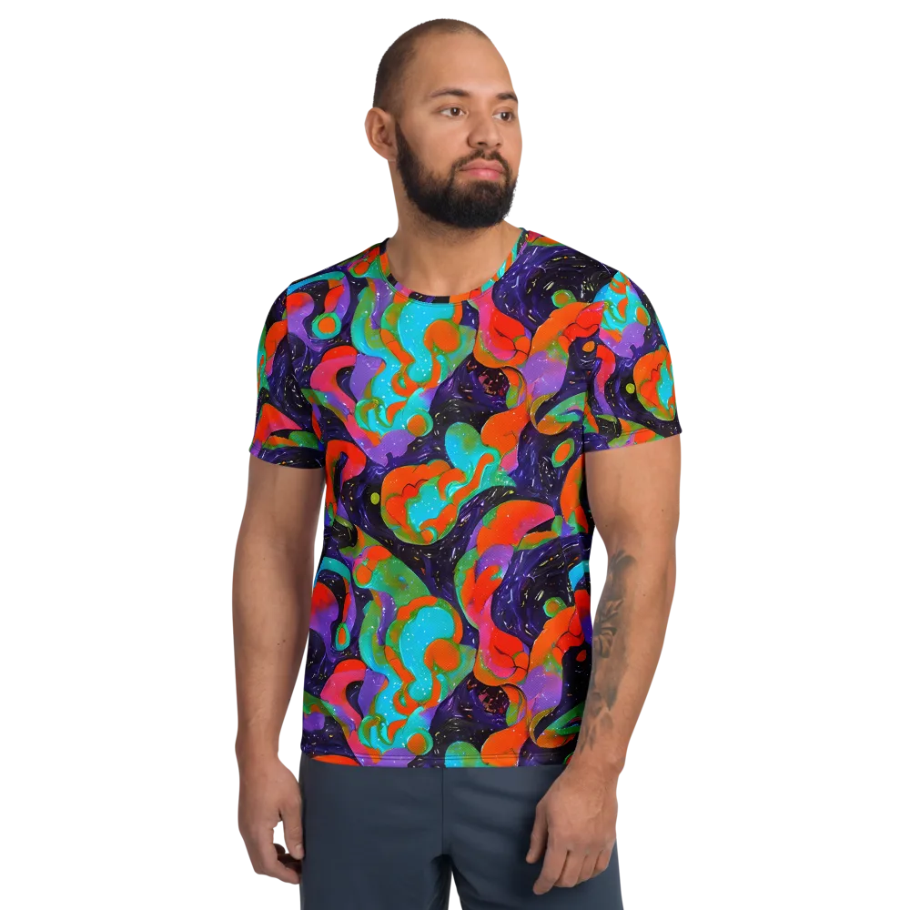 Indigo Citrus Riot on Men's Athletic T-Shirt — Front