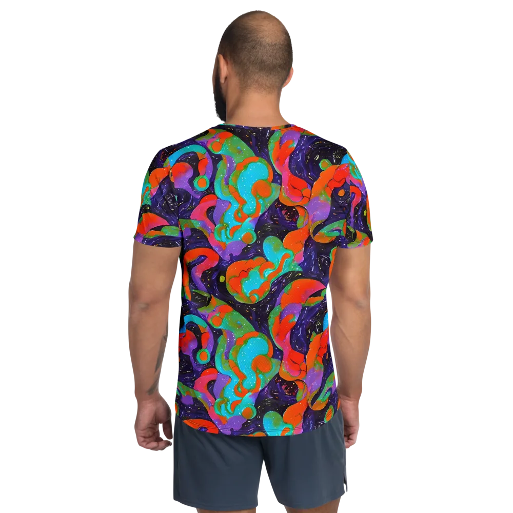 Indigo Citrus Riot on Men's Athletic T-Shirt — Back