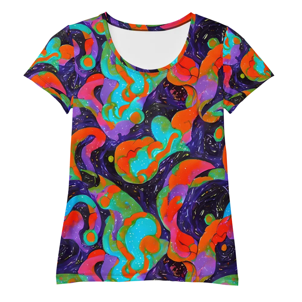 Indigo Citrus Riot on Women's Athletic T-Shirt — Front