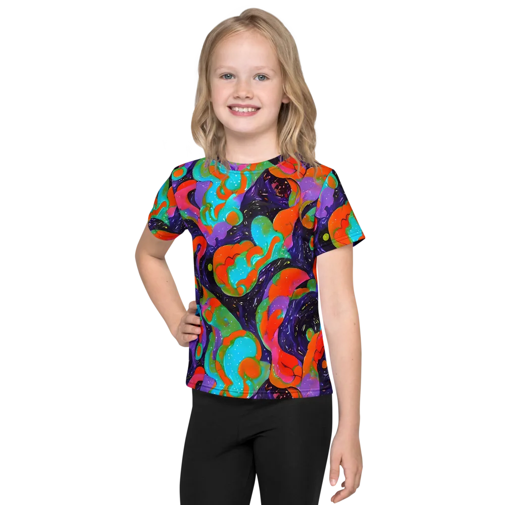 Indigo Citrus Riot on Kids Crew Neck T-Shirt — Front