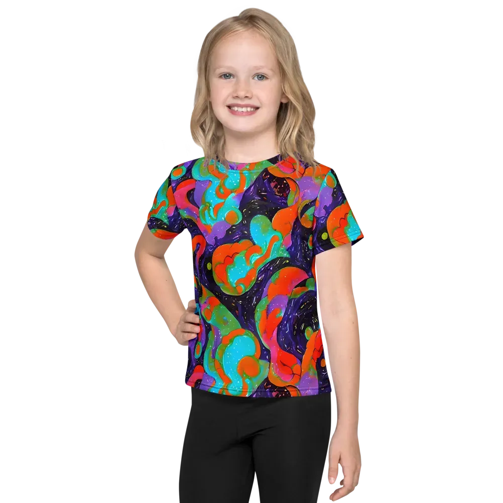 Indigo Citrus Riot on Kids Crew Neck T-Shirt — Front