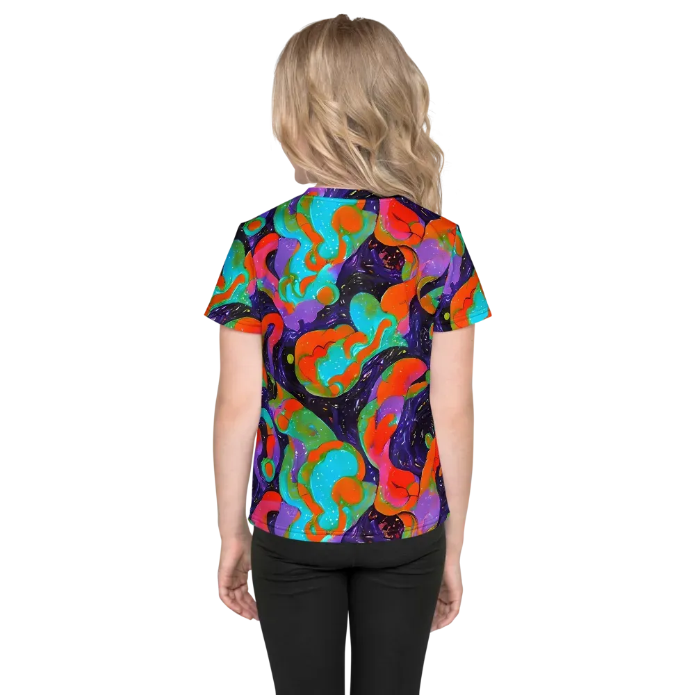 Indigo Citrus Riot on Kids Crew Neck T-Shirt — Back