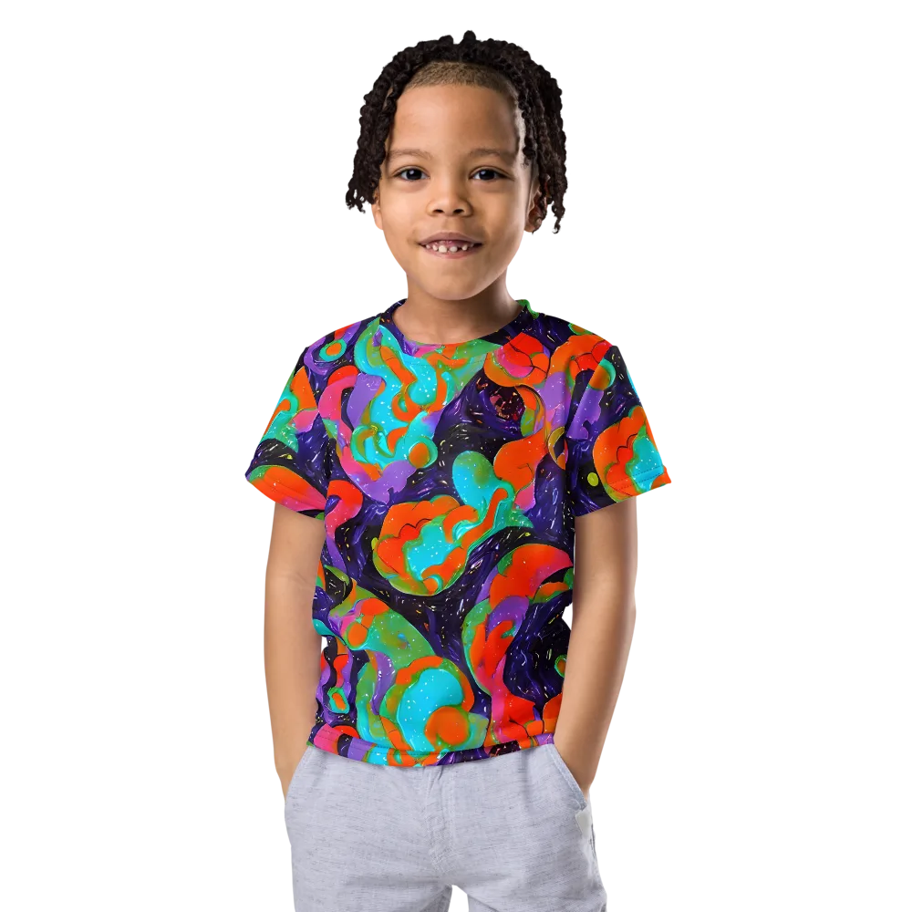 Indigo Citrus Riot on Kids Crew Neck T-Shirt — Front