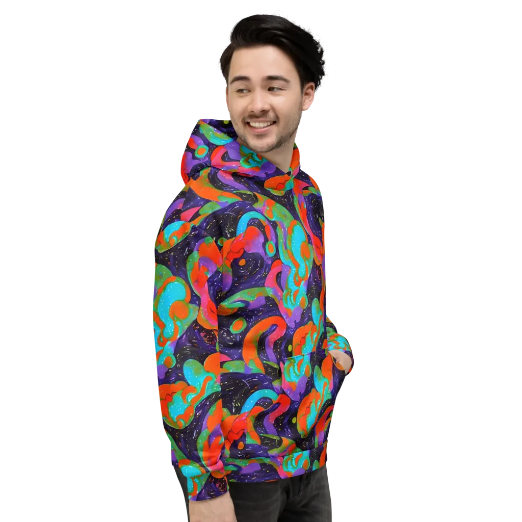 Indigo Citrus Riot on Hoodie — Right