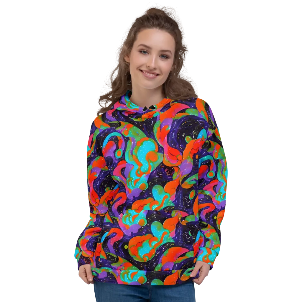 Indigo Citrus Riot on Hoodie — Front