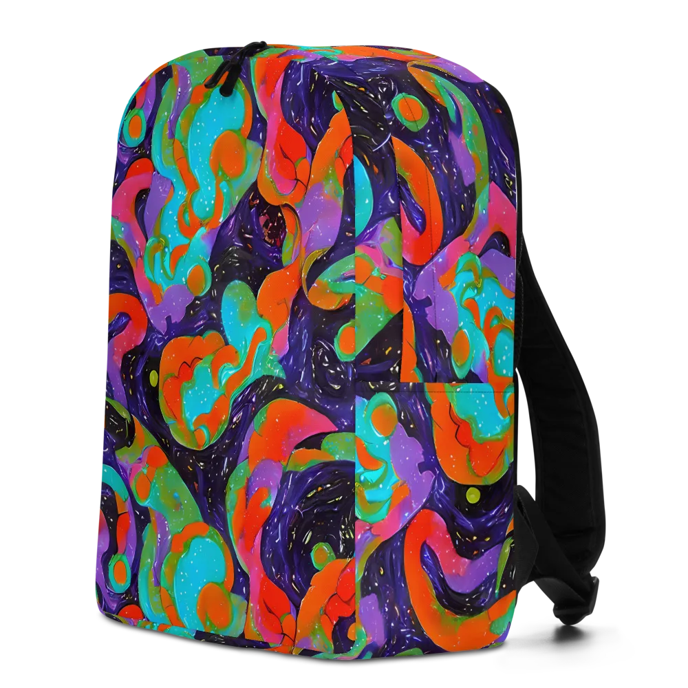 Indigo Citrus Riot on Minimalist Backpack — Left