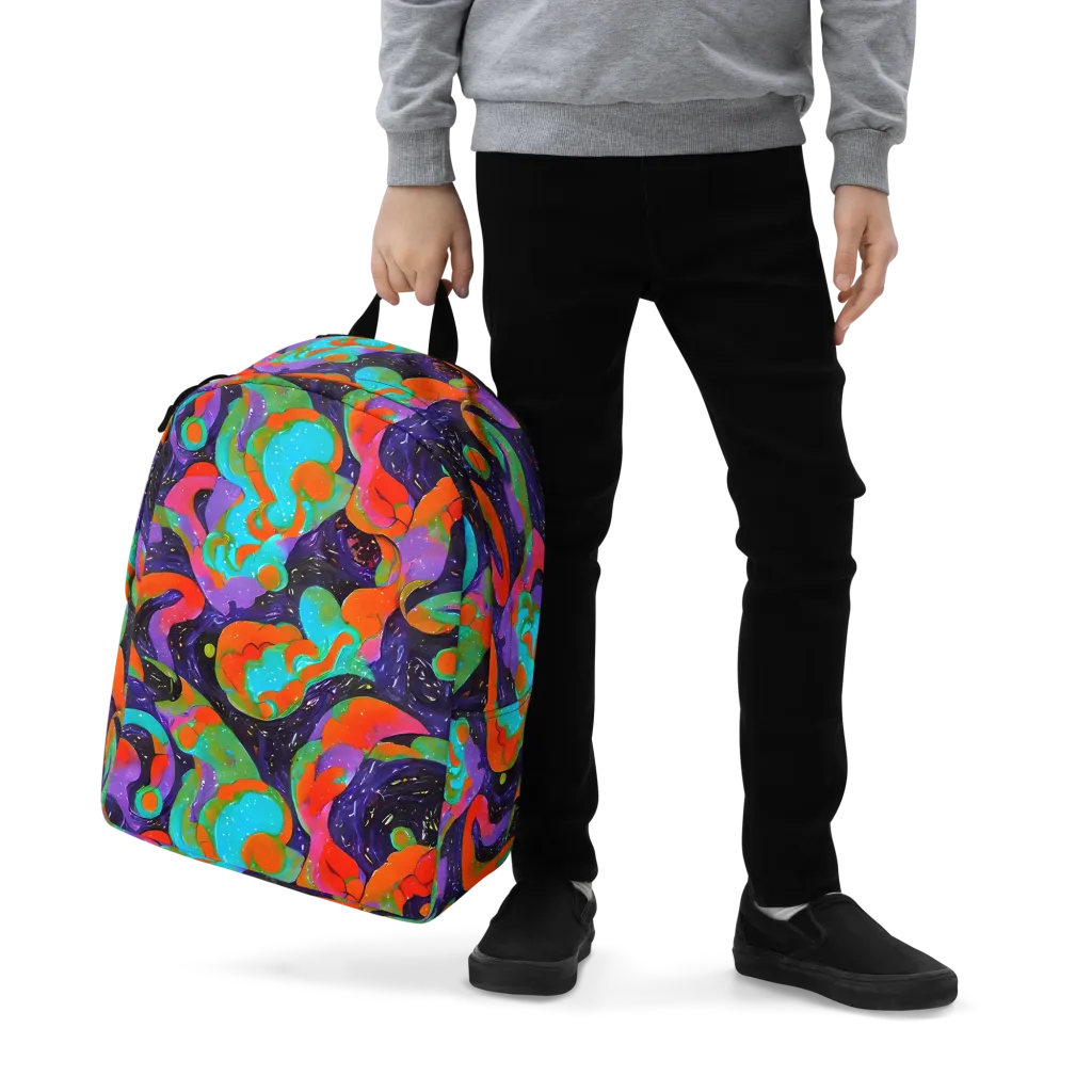 Indigo Citrus Riot on Minimalist Backpack — Zoomed-in