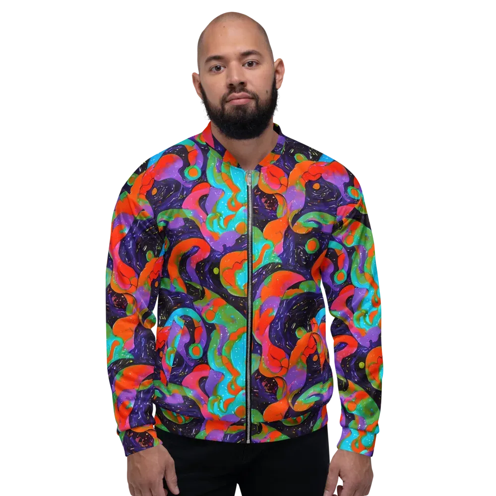 Indigo Citrus Riot on Bomber Jacket — Front