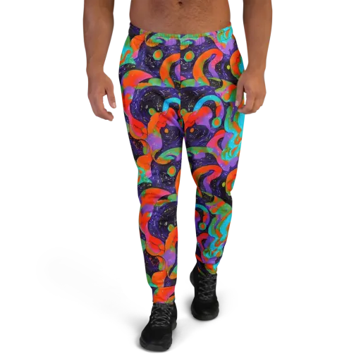 Indigo Citrus Riot on a Men's Joggers