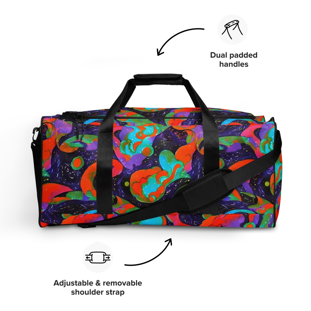 Indigo Citrus Riot on Duffle Bag — Front