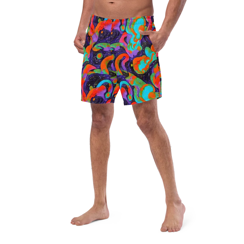 Indigo Citrus Riot on Swim Trunks — Left Front