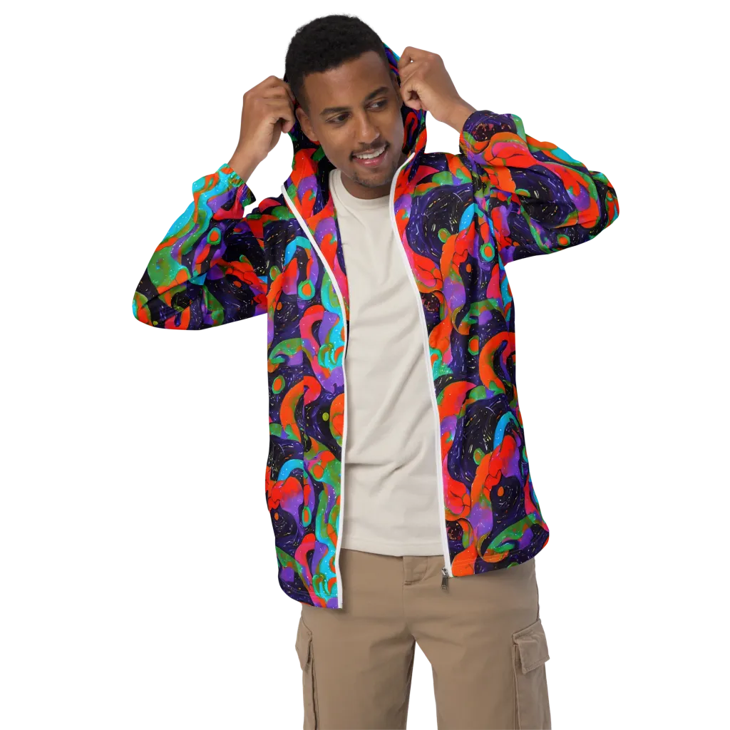 Indigo Citrus Riot on Men's Windbreaker — Front