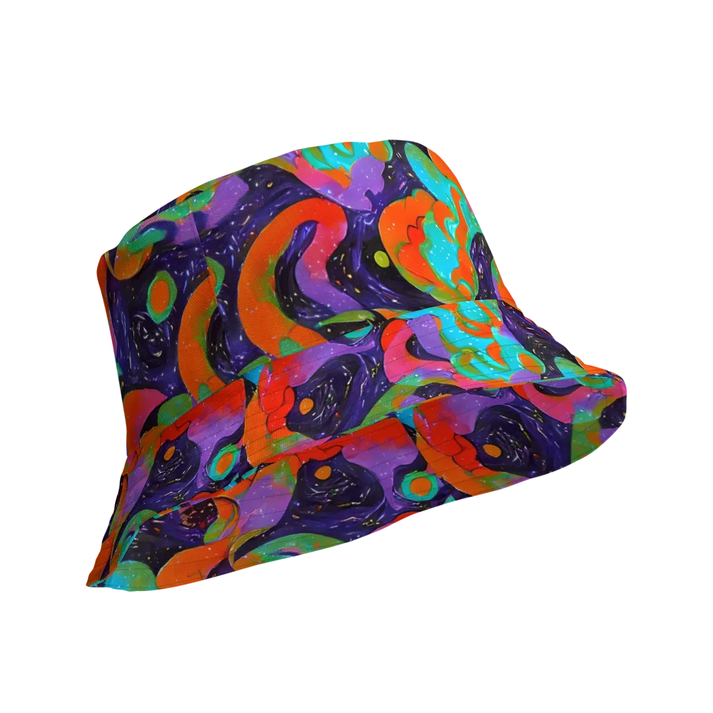 Indigo Citrus Riot on Reversible Bucket Hat — Product details Outside