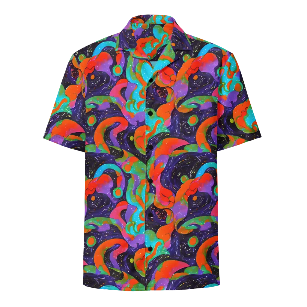Indigo Citrus Riot on Button Shirt — Front