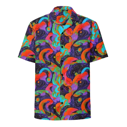 Indigo Citrus Riot on a Button Shirt