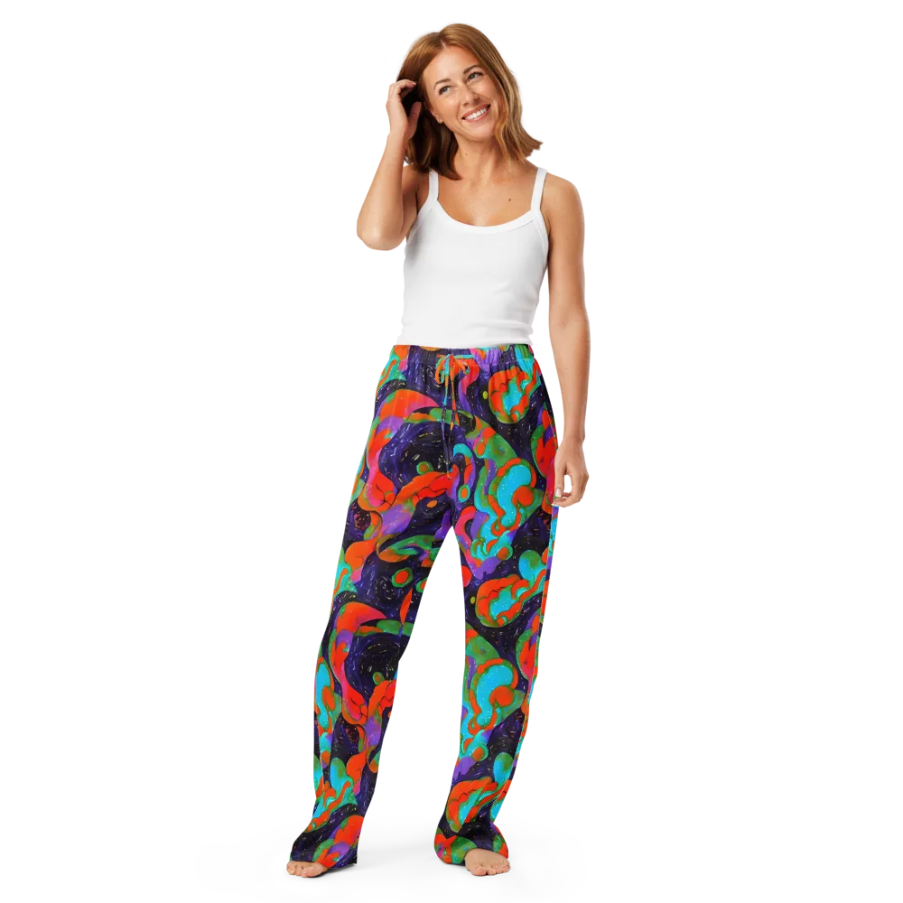 Indigo Citrus Riot on Women's Pajama Pants — Front