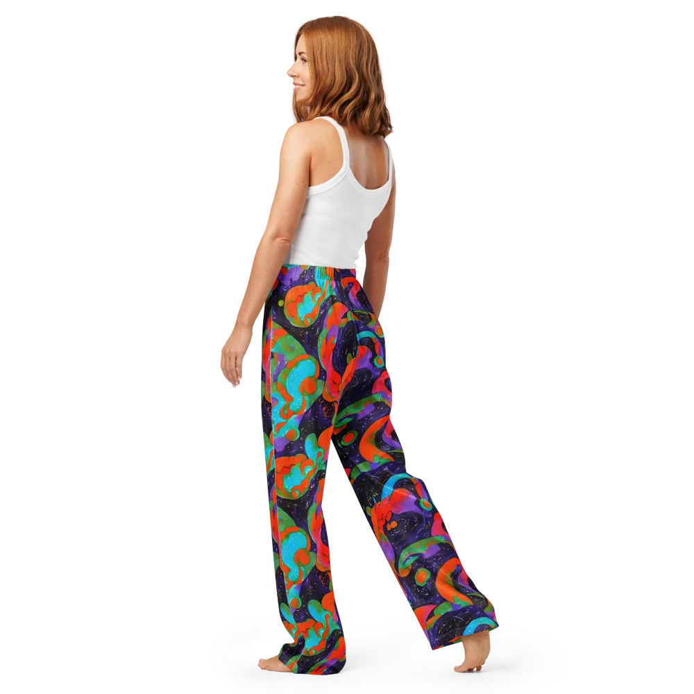 Indigo Citrus Riot on Women's Pajama Pants — Back