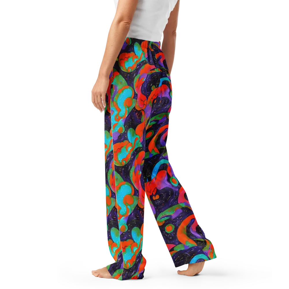 Indigo Citrus Riot on Women's Pajama Pants — Left