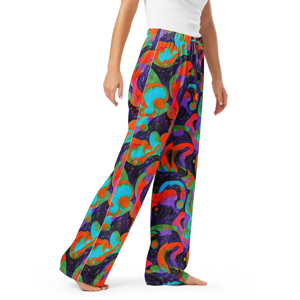 Indigo Citrus Riot on Women's Pajama Pants — Right Front