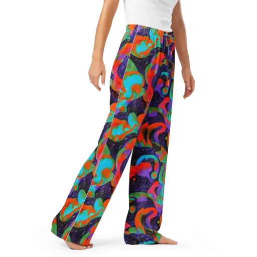 Indigo Citrus Riot on a Women's Pajama Pants