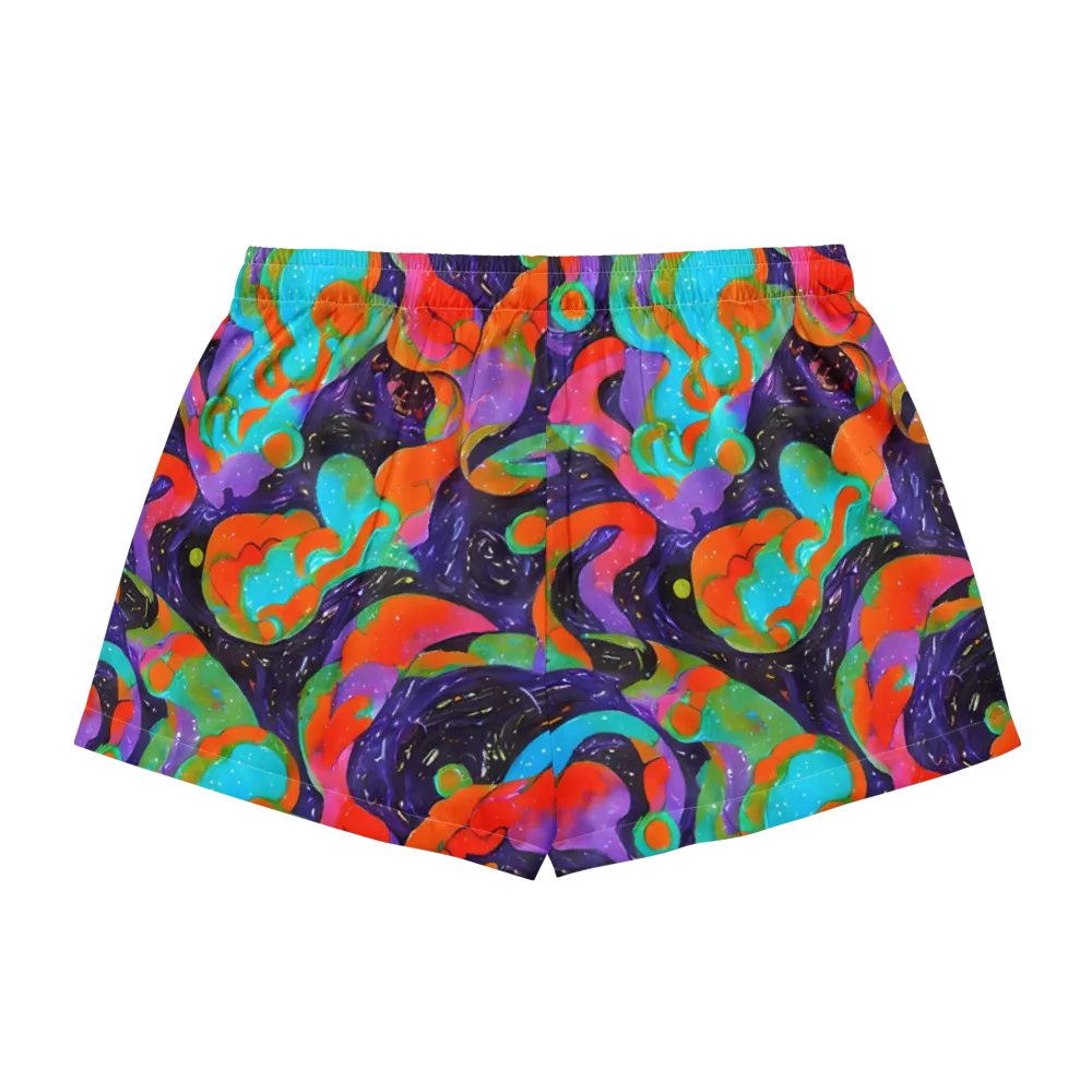 Indigo Citrus Riot on Women's Pajama Shorts — Back