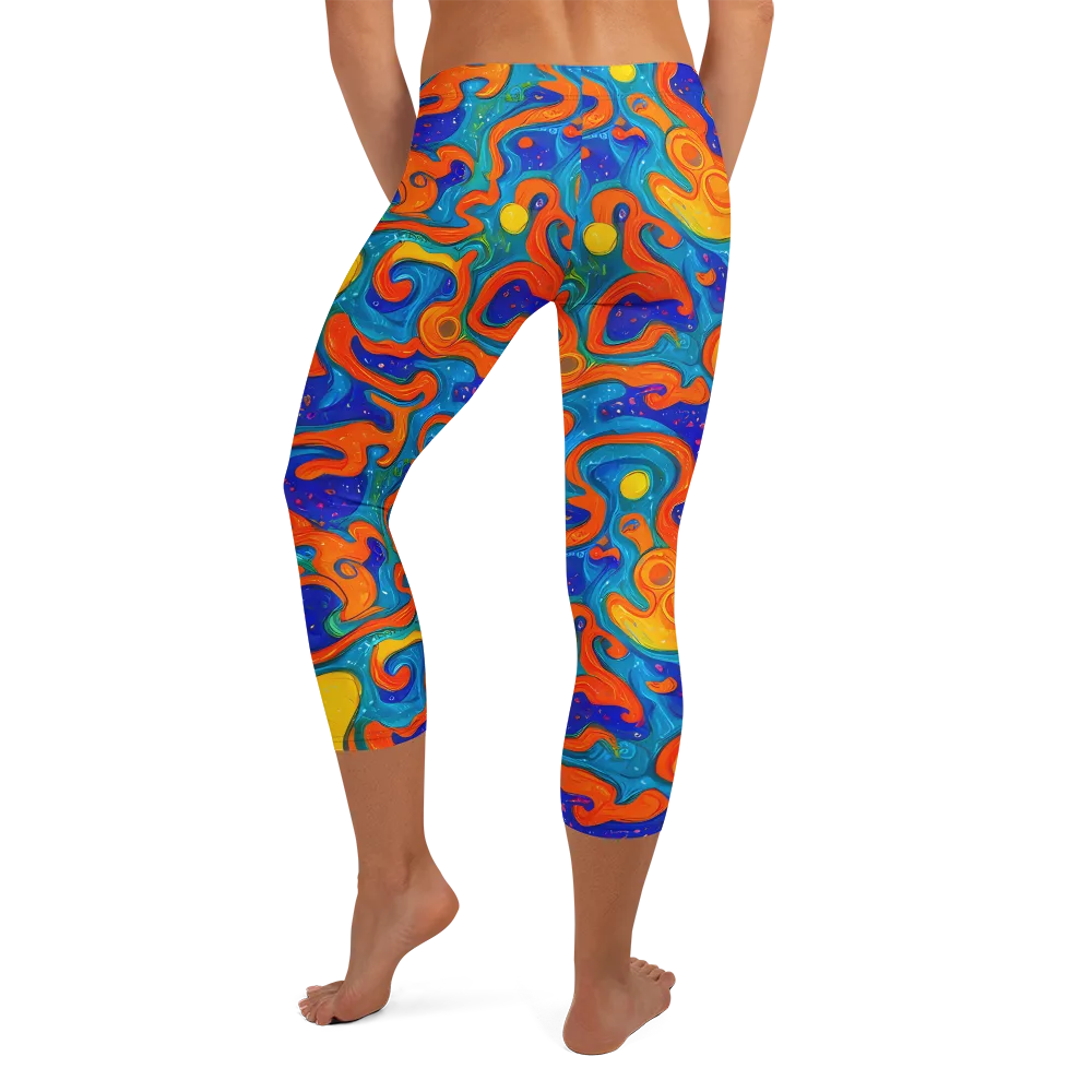 Molten Lagoon on Capri Leggings — Back