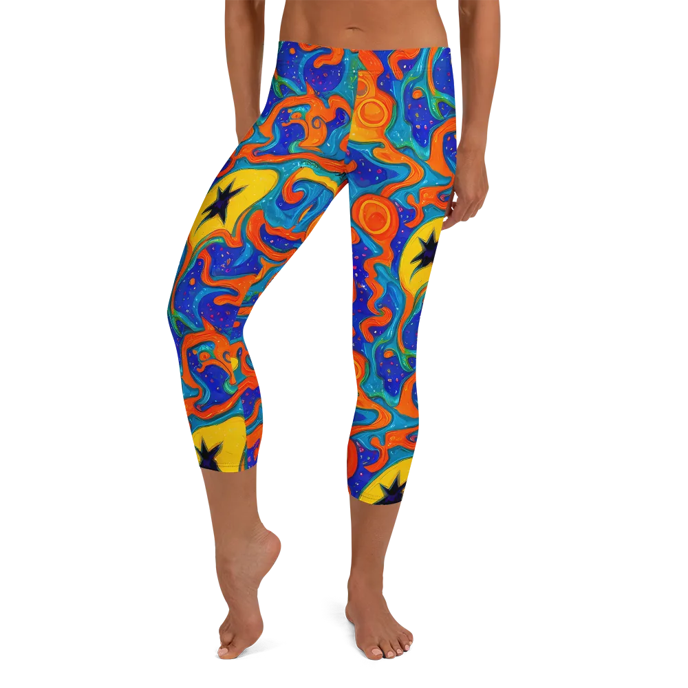 Molten Lagoon on Capri Leggings — Front
