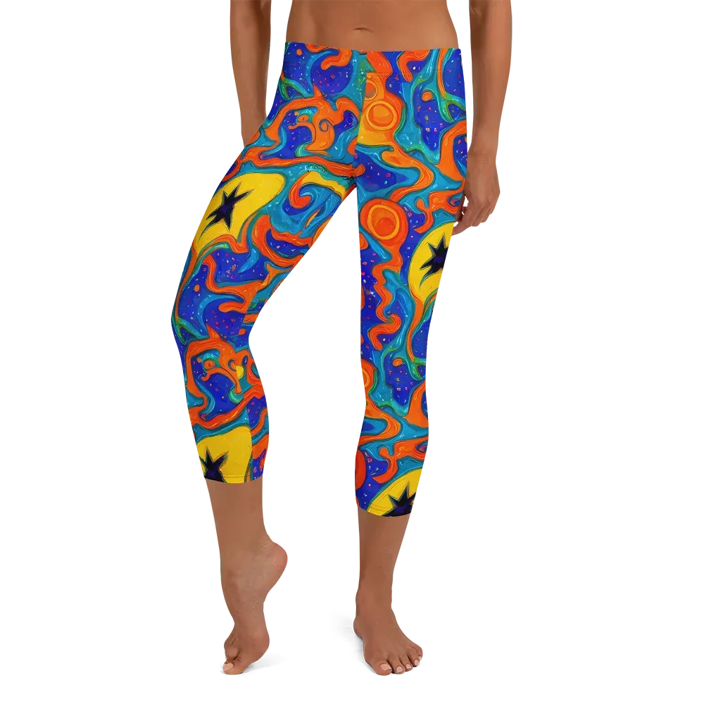 Molten Lagoon on Capri Leggings — Front