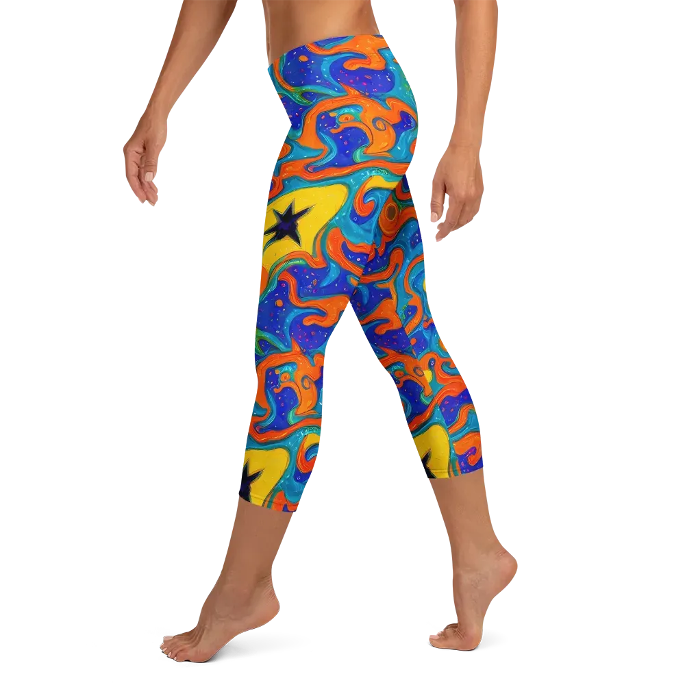 Molten Lagoon on Capri Leggings — Left