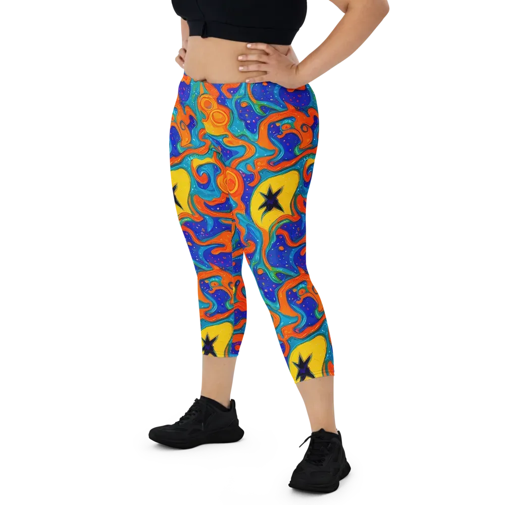 Molten Lagoon on Capri Leggings — Front