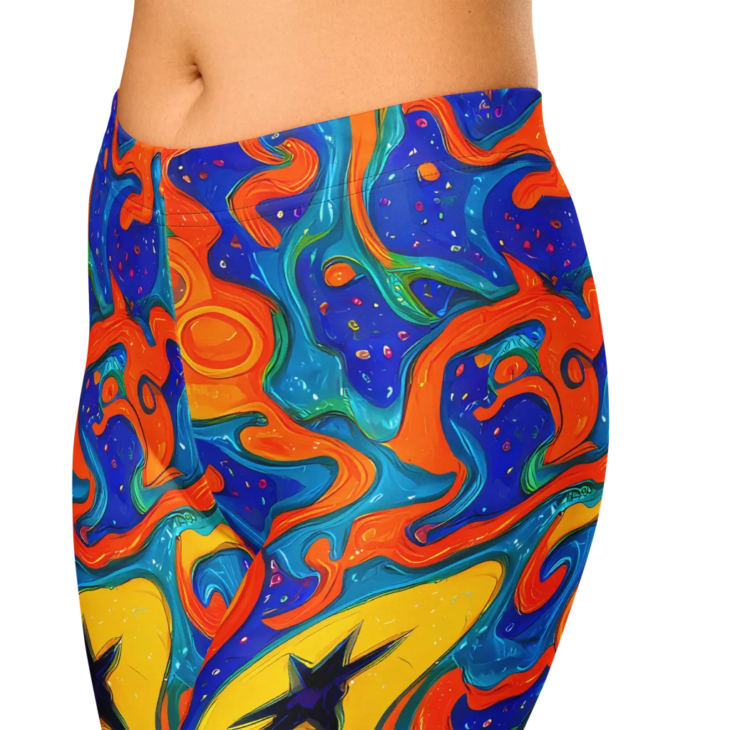 Molten Lagoon on Capri Leggings — Zoomed-in
