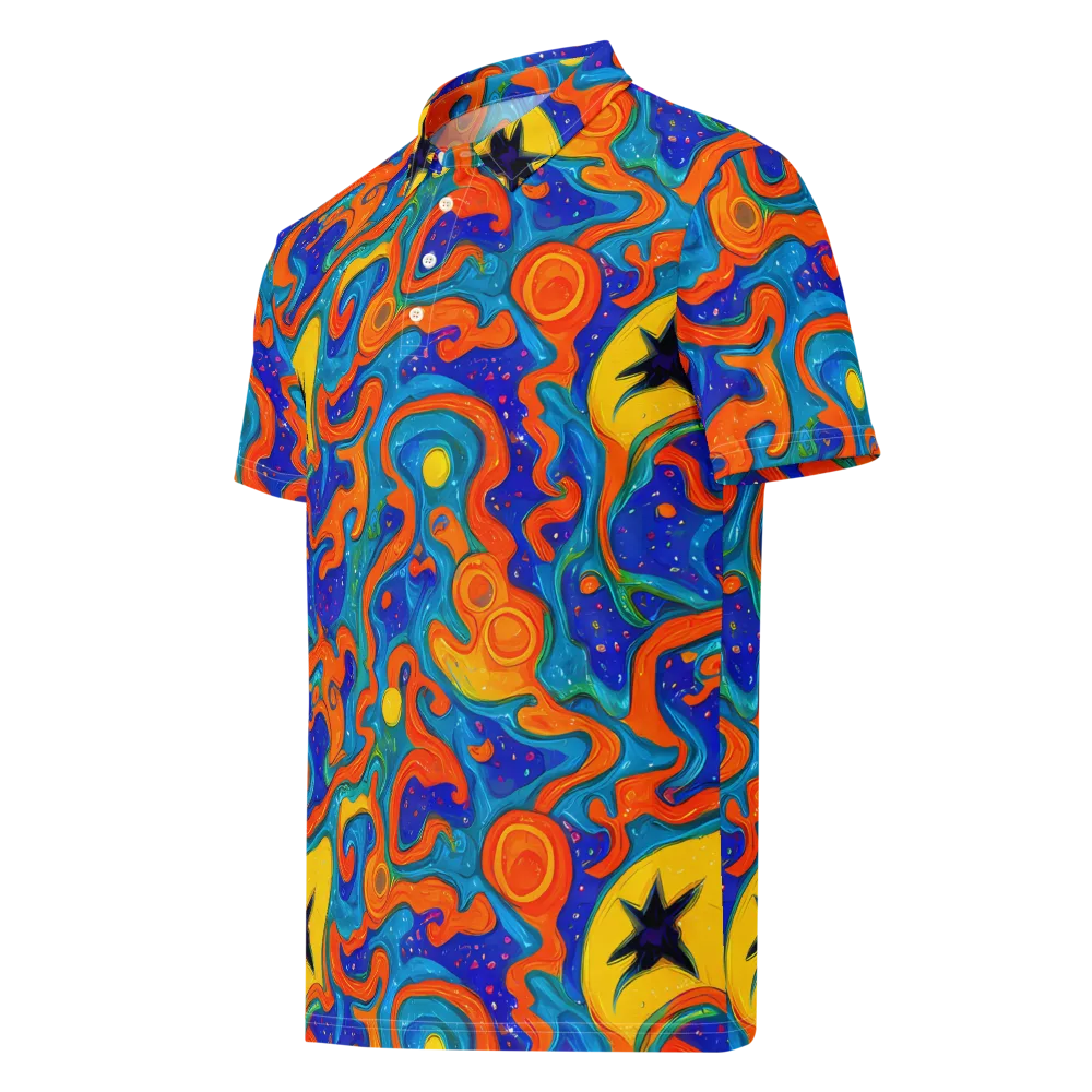 Molten Lagoon on Men's Slim Fit Polo Shirt — Left Front