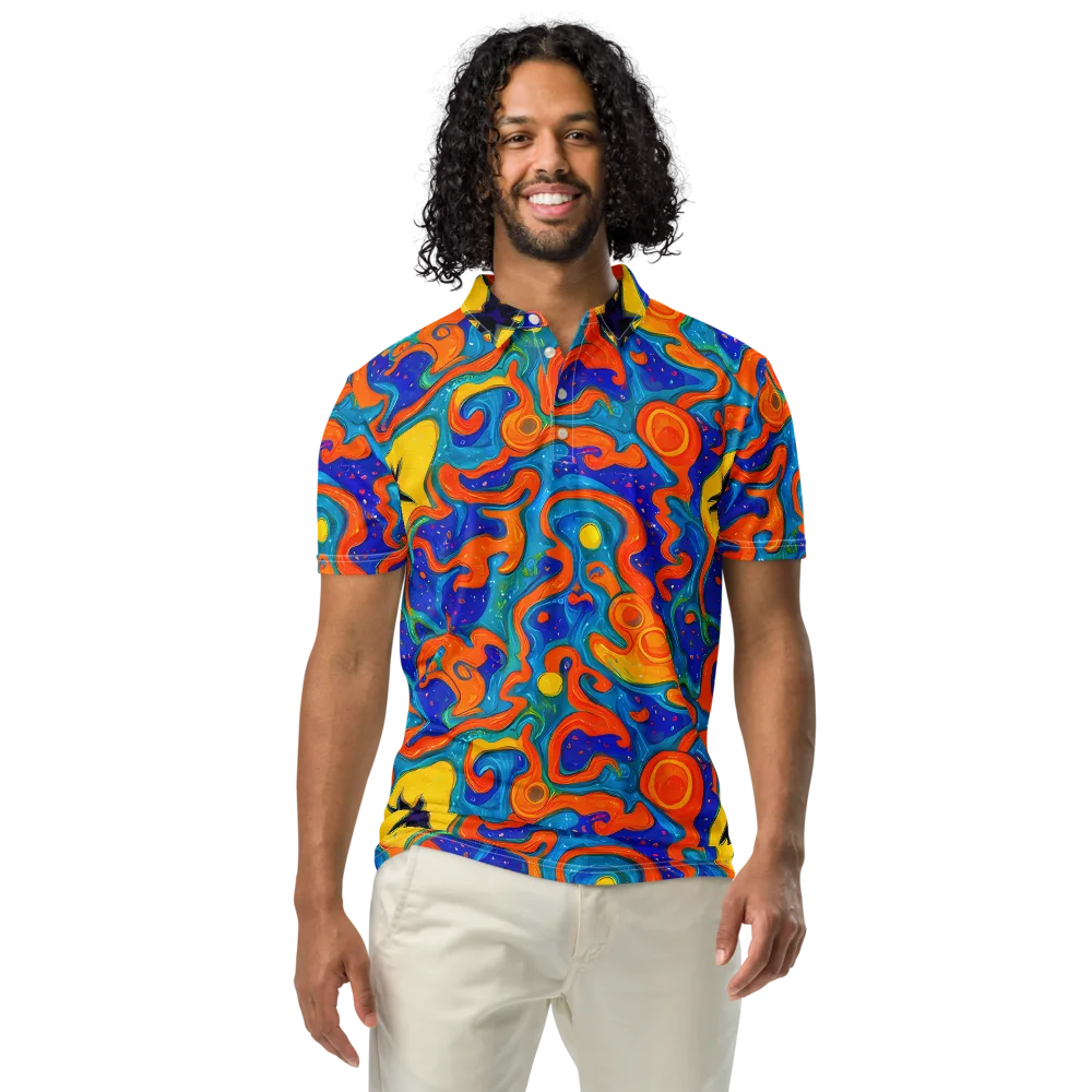 Molten Lagoon on Men's Slim Fit Polo Shirt — Front