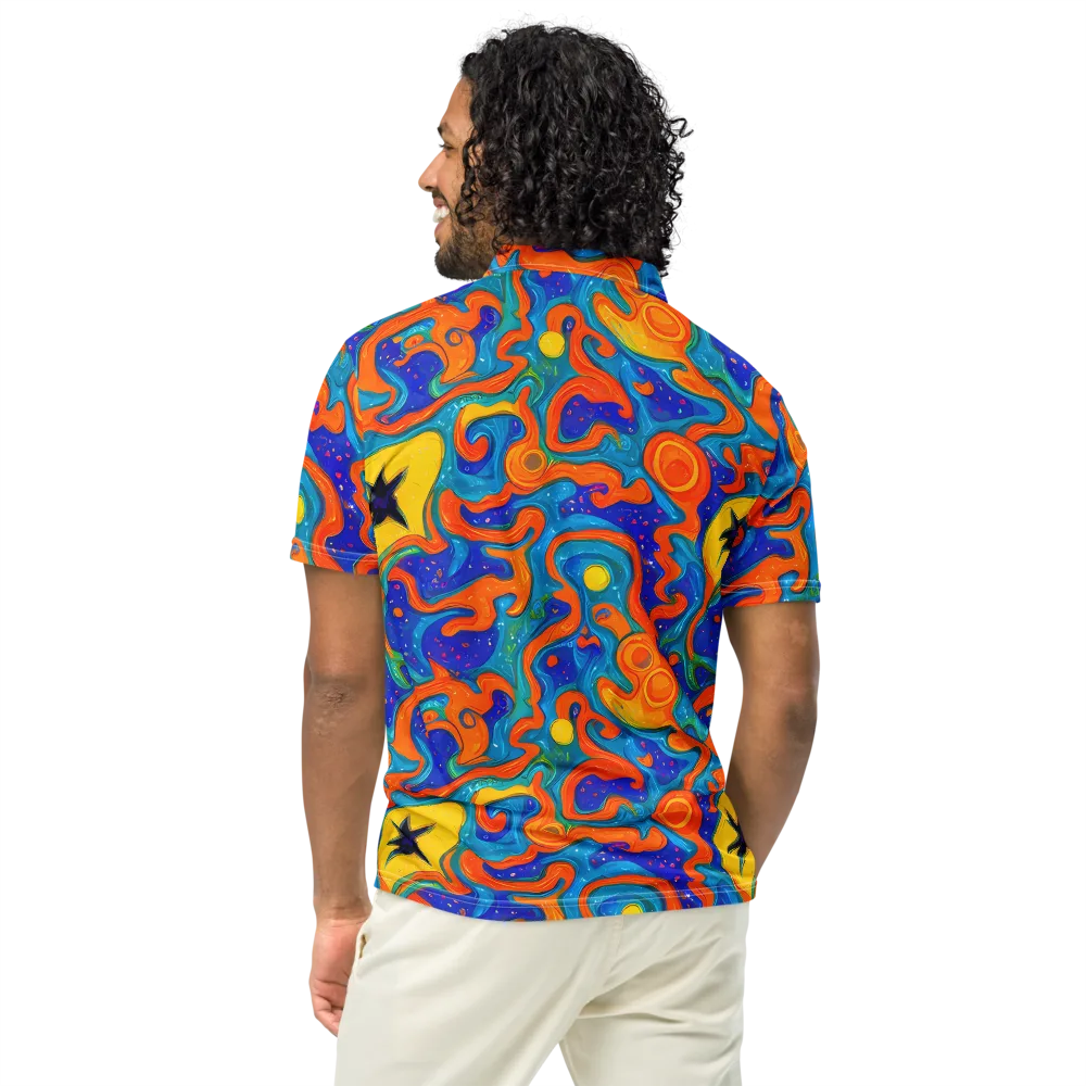 Molten Lagoon on Men's Slim Fit Polo Shirt — Back