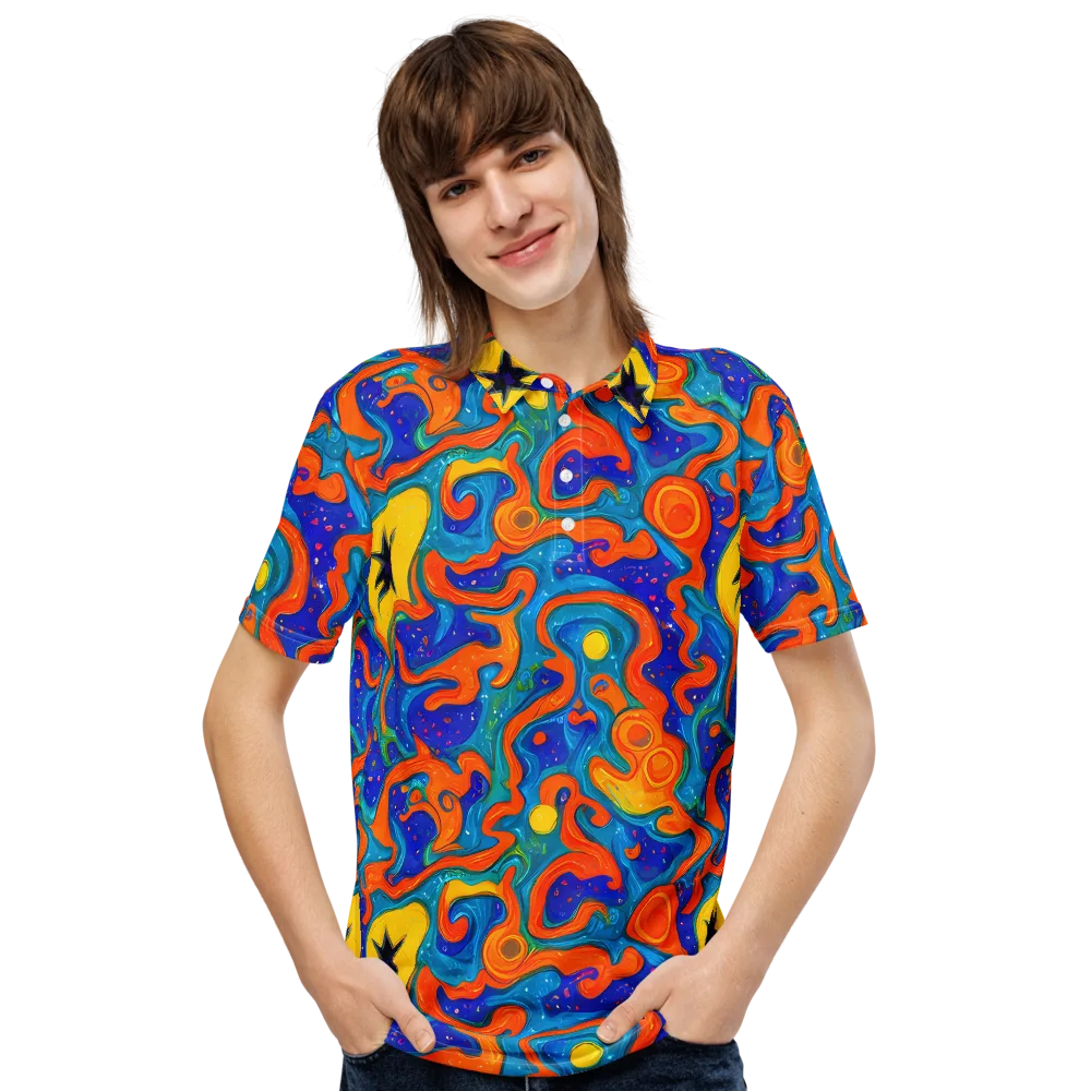 Molten Lagoon on Men's Slim Fit Polo Shirt — Front