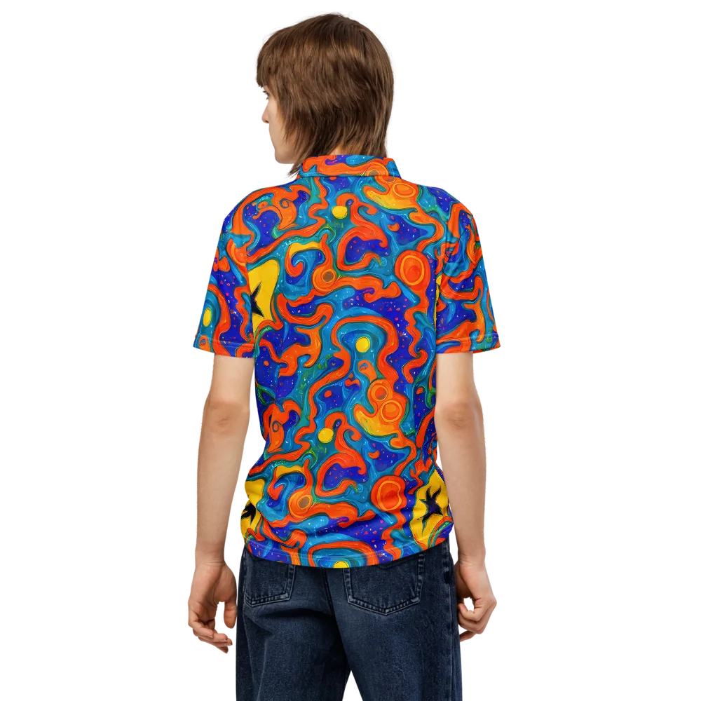 Molten Lagoon on Men's Slim Fit Polo Shirt — Back