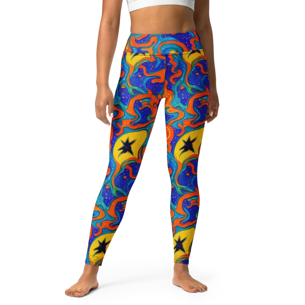 Molten Lagoon on Yoga Leggings — Front