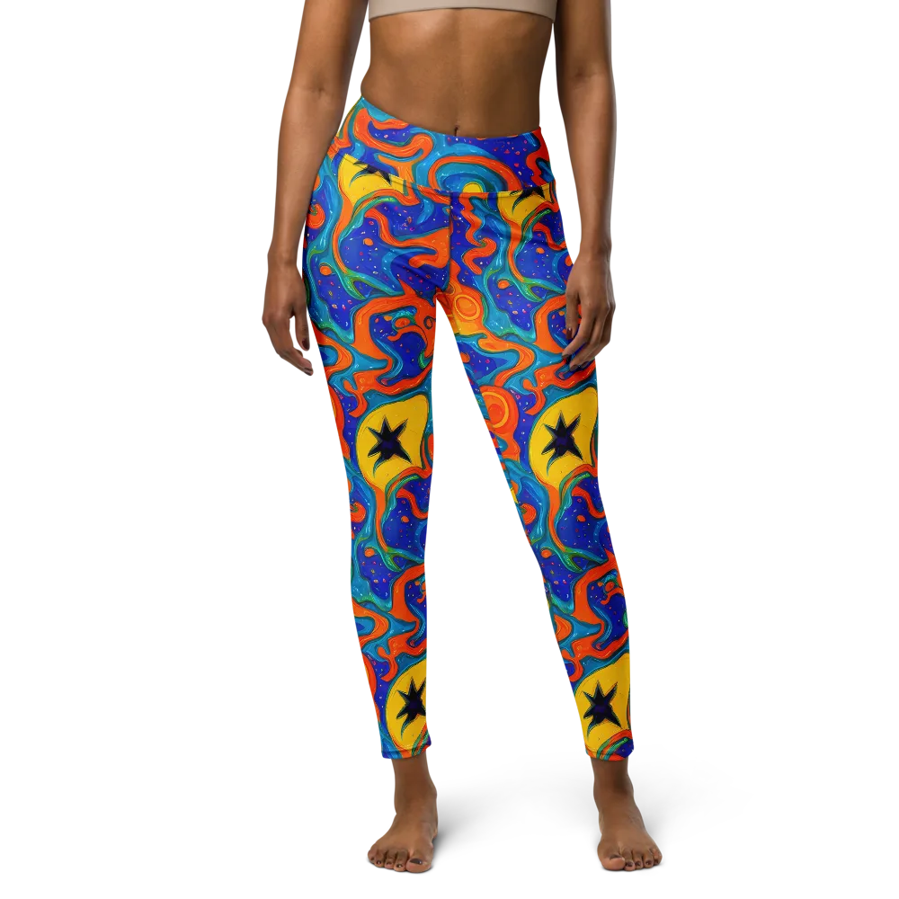 Molten Lagoon on Yoga Leggings — Front