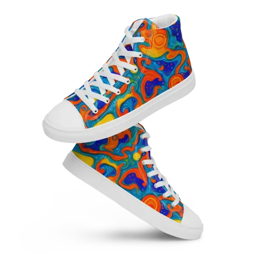 Molten Lagoon on a Men's High Top Canvas Shoes