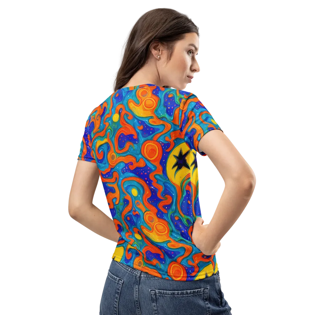 Molten Lagoon on Women's Crew Neck T-Shirt — Back
