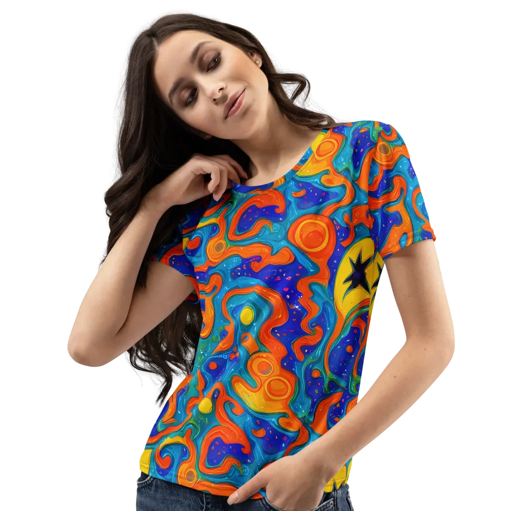 Molten Lagoon on Women's Crew Neck T-Shirt — Left Front
