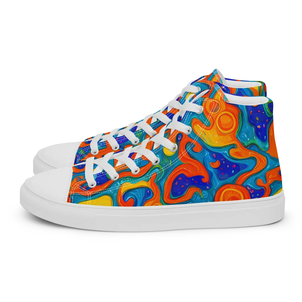 Molten Lagoon on Women's High Top Canvas Shoes — Left