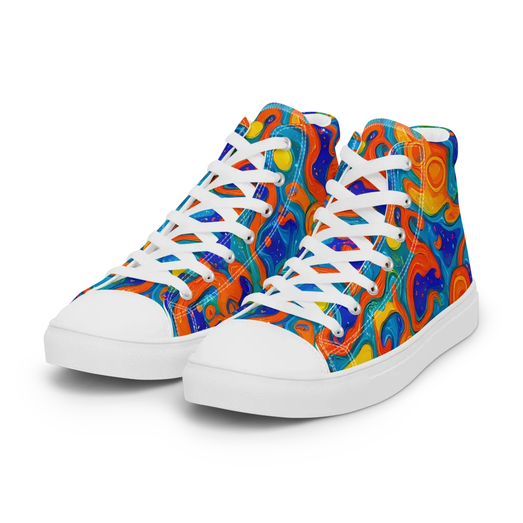 Molten Lagoon on Women's High Top Canvas Shoes — Left Front