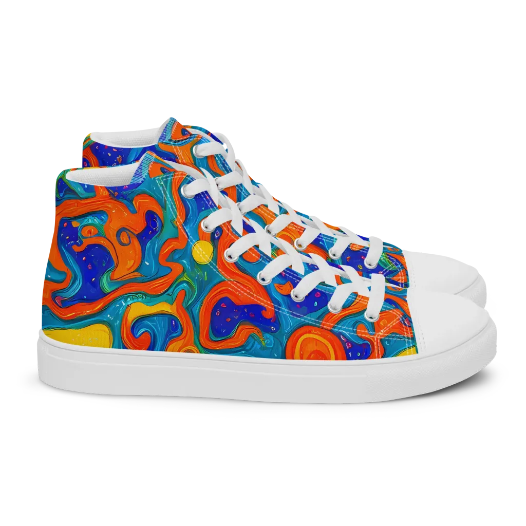 Molten Lagoon on Women's High Top Canvas Shoes — Right